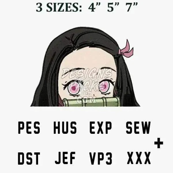 Kamado Nezuko Anime Embroidery Design