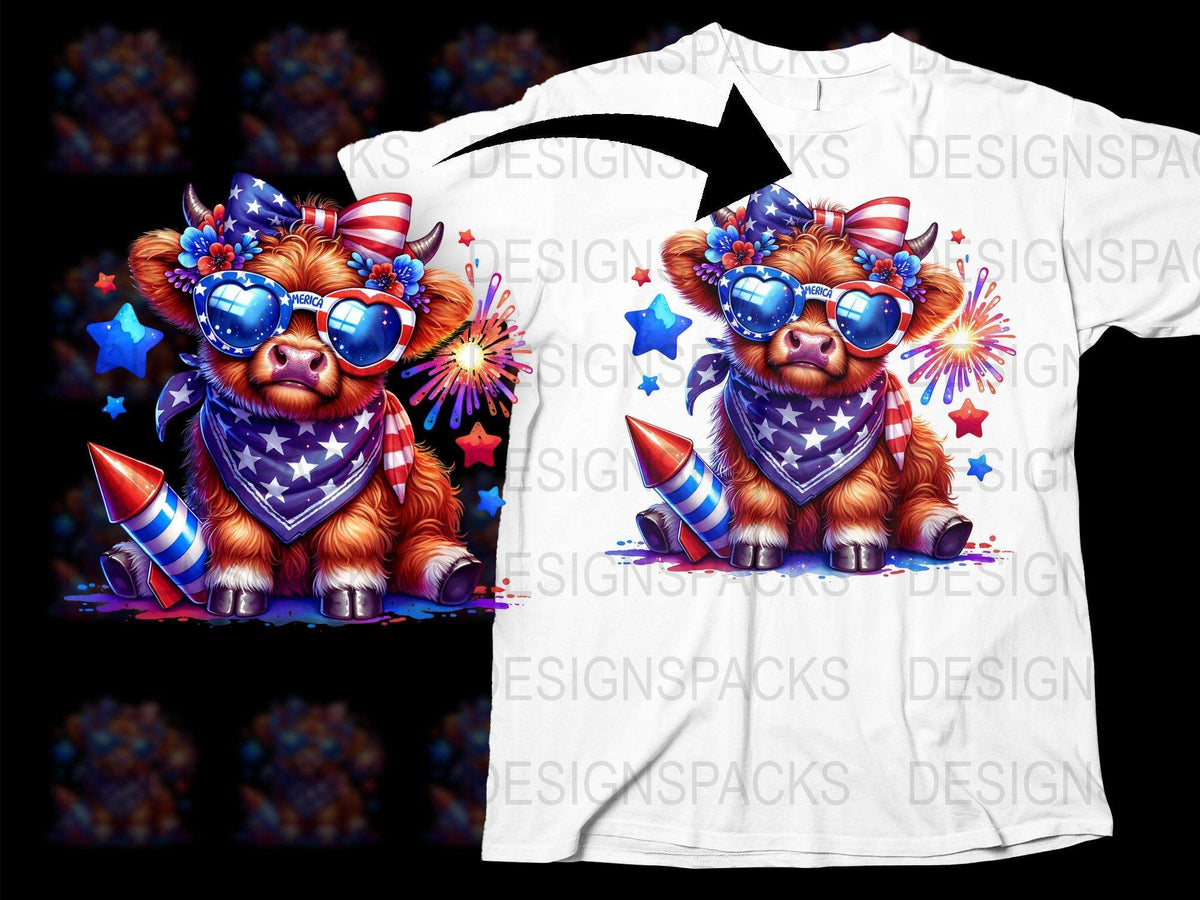 Patriotic Puppy T-Shirt, Cute Dog with Glasses, Fireworks Design, USA Flag Colors, Fourth of July Apparel