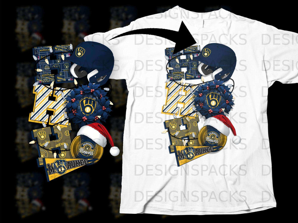 Milwaukee Brewers Christmas Themed T-shirt