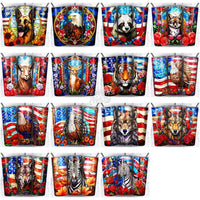 Load image into Gallery viewer, 142 Patriotic Animals Tumbler Wrap Bundle Jpg
