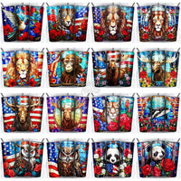 Load image into Gallery viewer, 142 Patriotic Animals Tumbler Wrap Bundle Jpg
