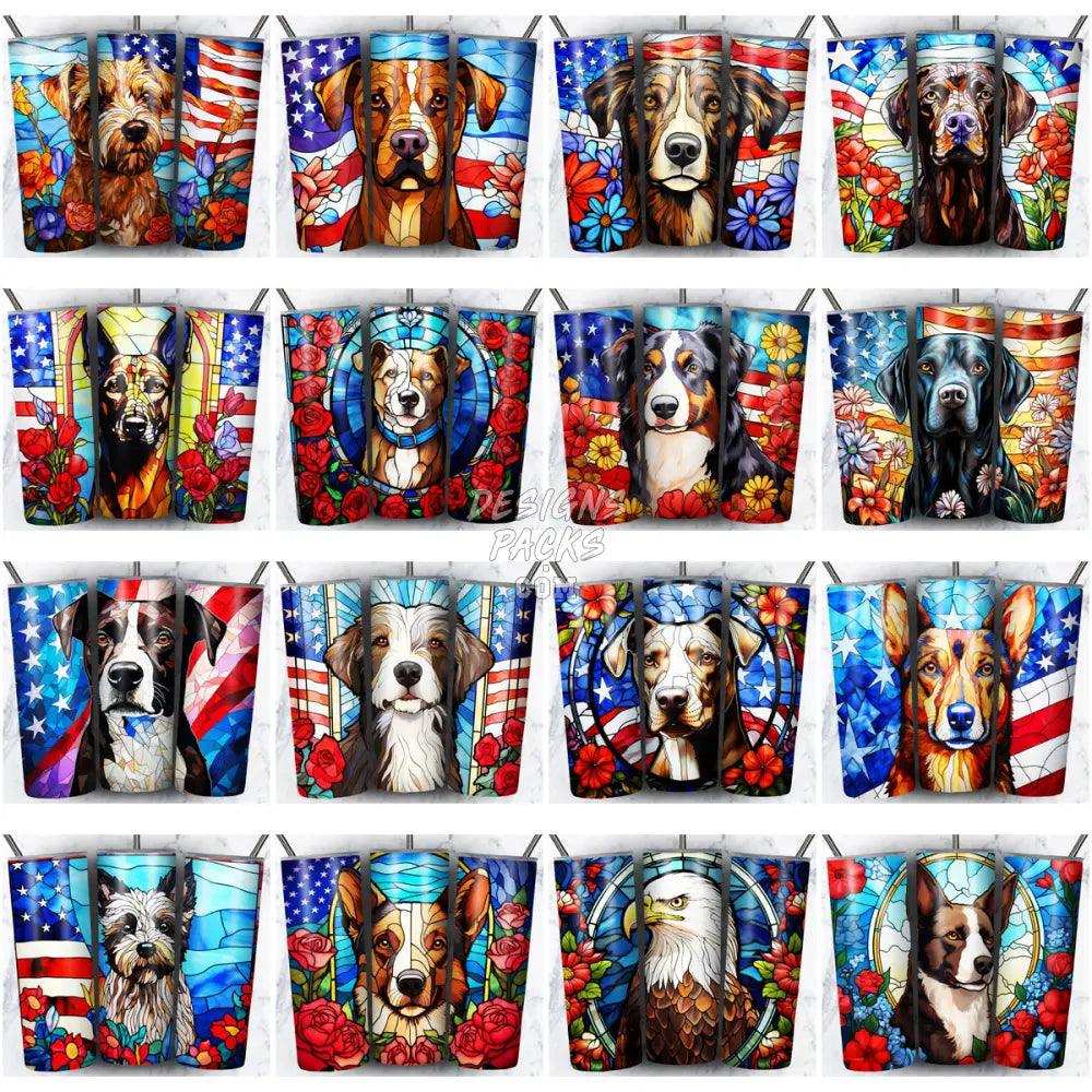 142 Patriotic Animals Tumbler Wrap Bundle Jpg