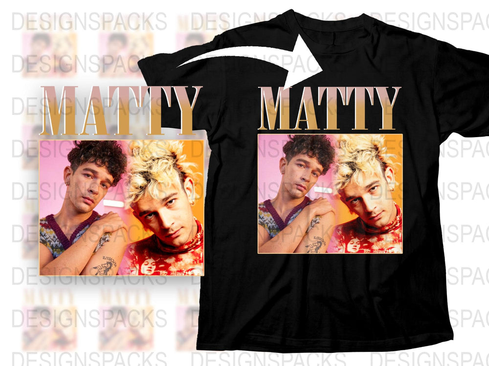 Matty Graphic T-Shirt, Trendy Pink Blue Pop Art Style, Casual Streetwear Tee, Unisex Fashion Top