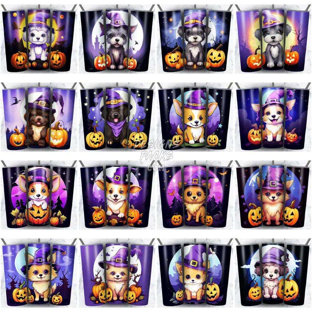 144 Halloween Dogs Cute Tumbler Wrap Bundle Jpg