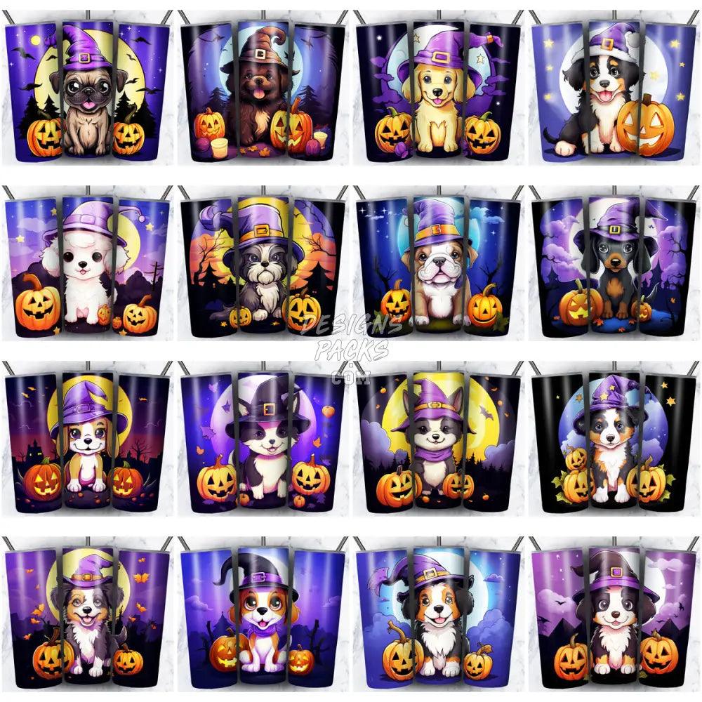 144 Halloween Dogs Cute Tumbler Wrap Bundle Jpg