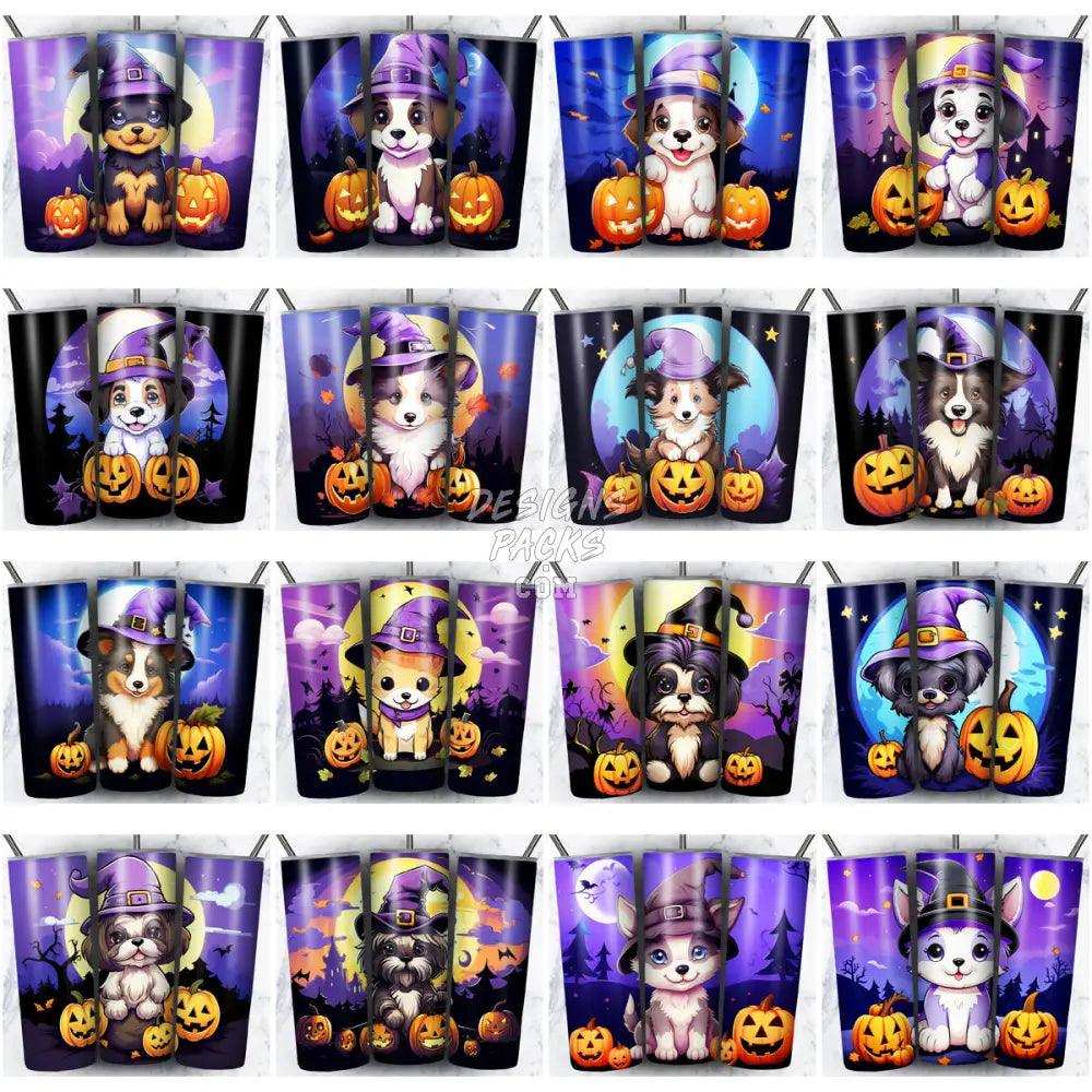 144 Halloween Dogs Cute Tumbler Wrap Bundle Jpg