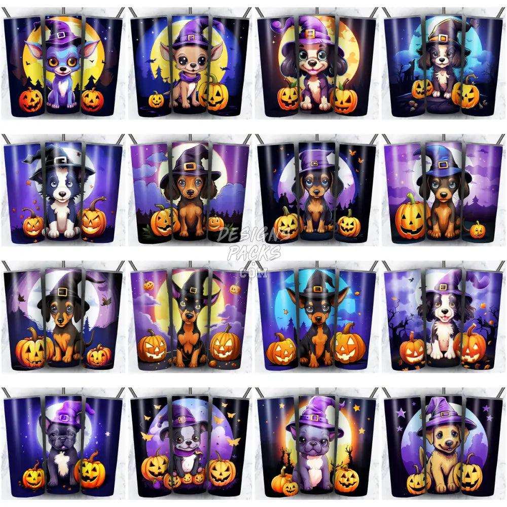 144 Halloween Dogs Cute Tumbler Wrap Bundle Jpg