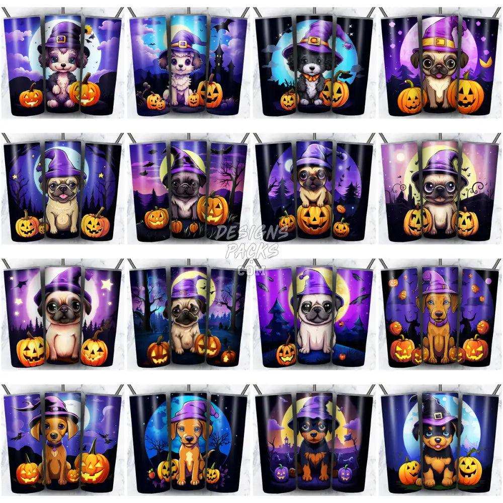 144 Halloween Dogs Cute Tumbler Wrap Bundle Jpg