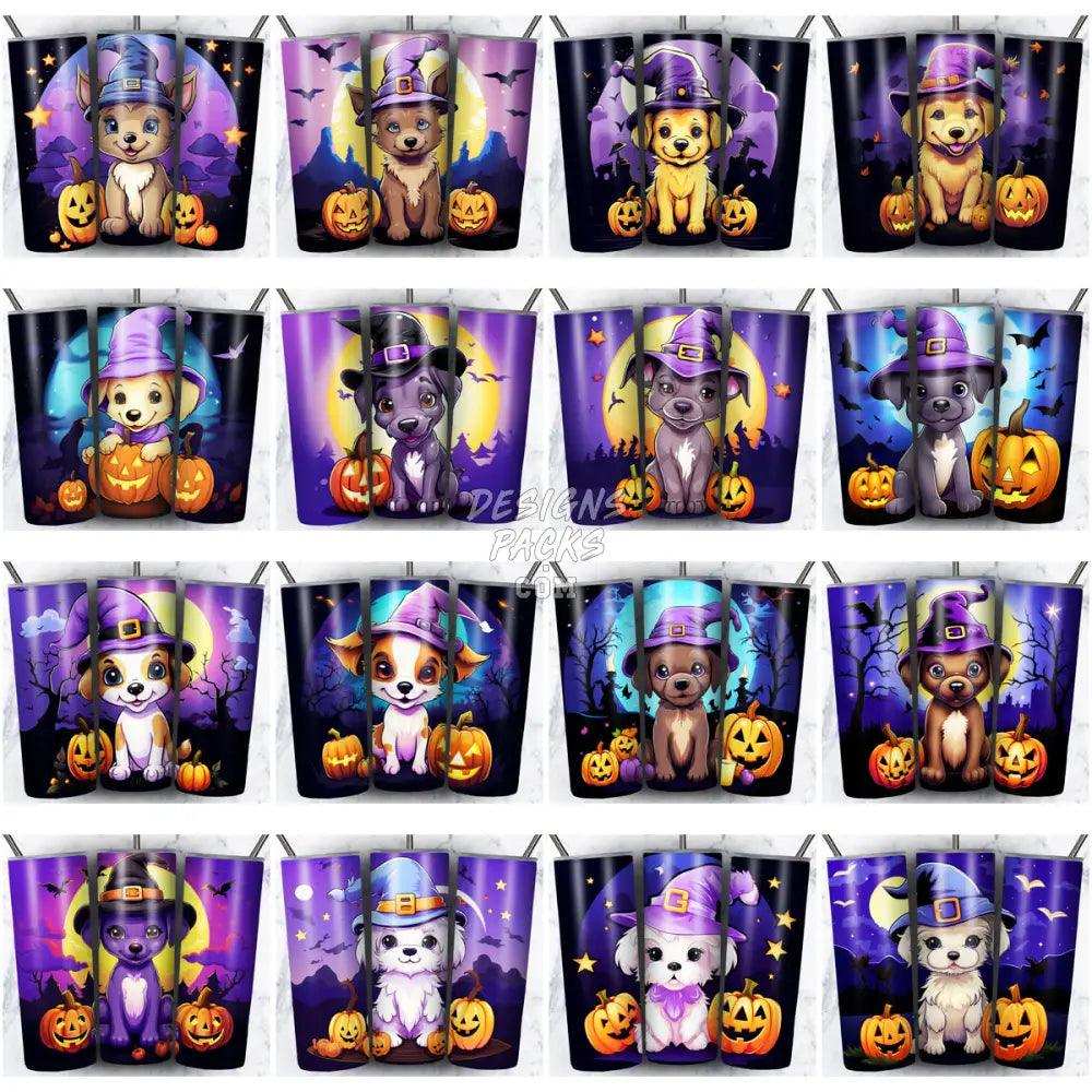 144 Halloween Dogs Cute Tumbler Wrap Bundle Jpg