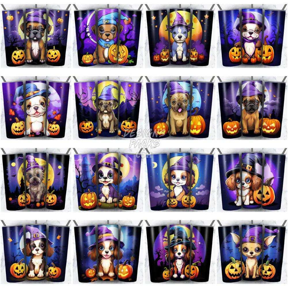 144 Halloween Dogs Cute Tumbler Wrap Bundle Jpg