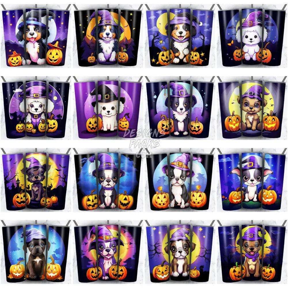 144 Halloween Dogs Cute Tumbler Wrap Bundle Jpg