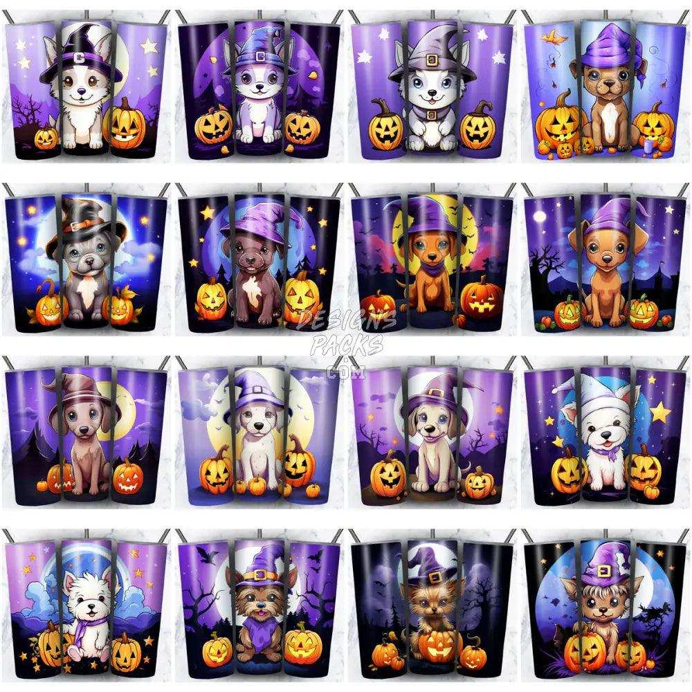 144 Halloween Dogs Cute Tumbler Wrap Bundle Jpg
