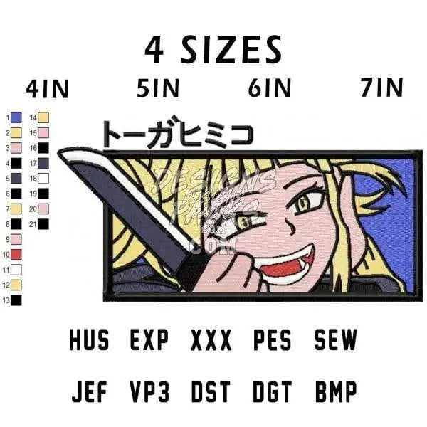Himiko Toga Anime Embroidery Design