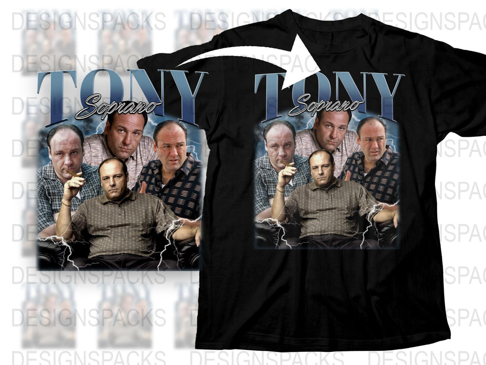 Tony Soprano T-Shirt, Classic TV Show Graphic Tee, Multiple Poses, Fan Merchandise