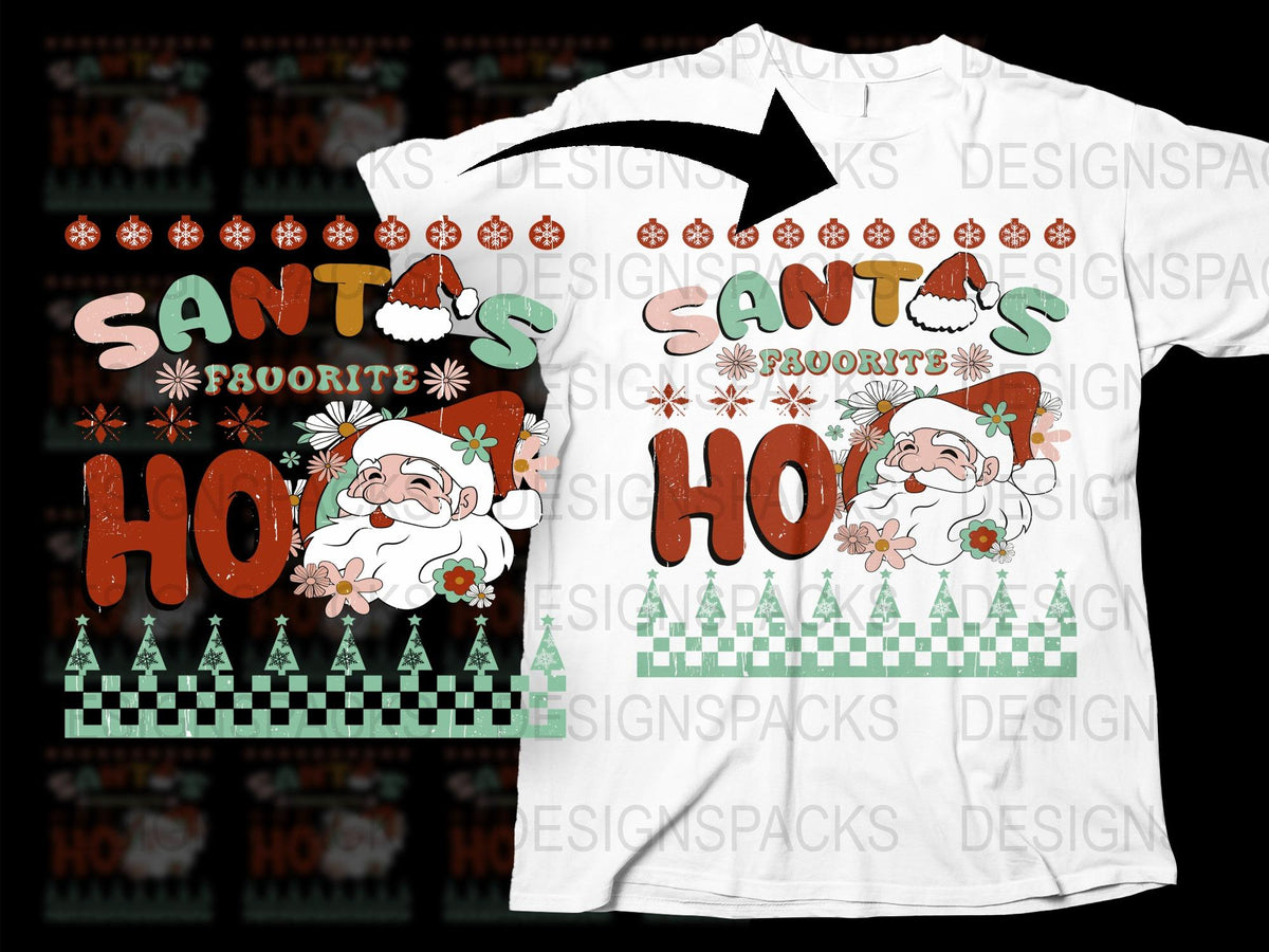 Santa's Favorite Ho Christmas T-Shirt, Festive Holiday Tee, Graphic Santa Claus Shirt, Unisex Xmas Apparel