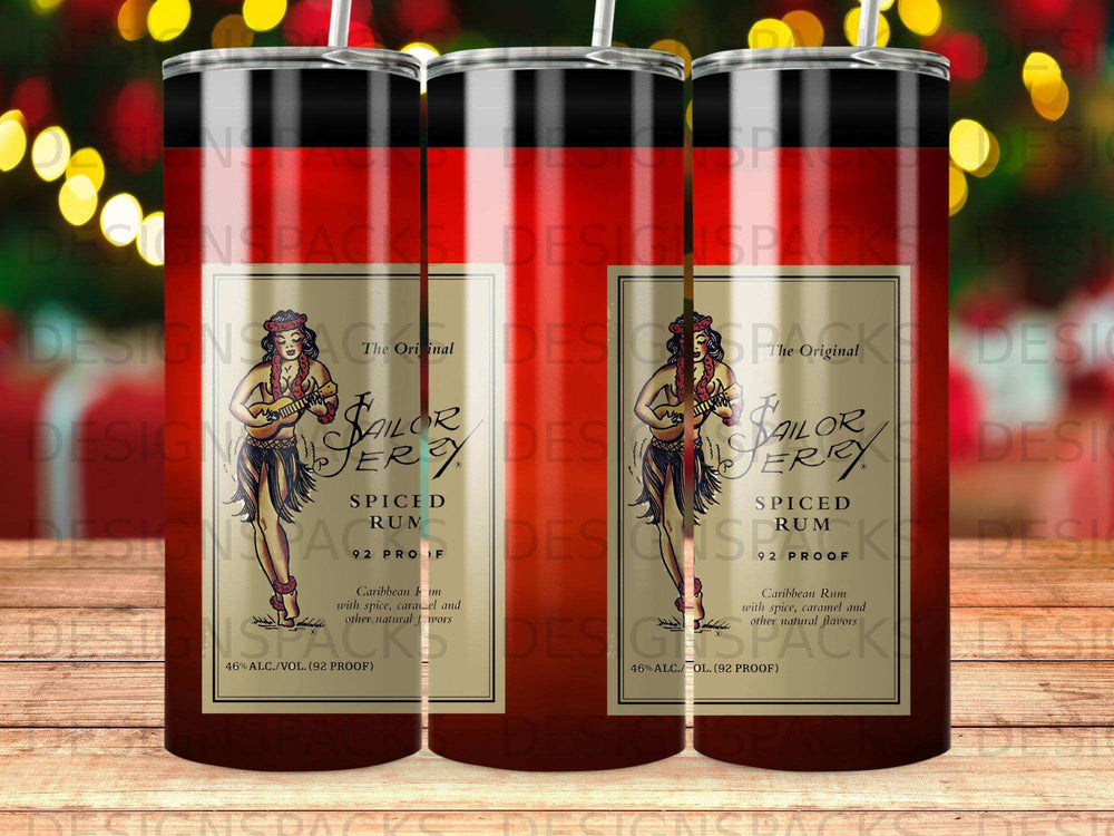 Two Sailor Jerry Spiced Rum bottles with 92 proof and Caribbean rum flavor.
