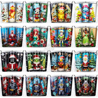 Load image into Gallery viewer, 148 Christmas Cartoon Paper Art Tumbler Wrap Bundle Jpg
