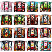 Load image into Gallery viewer, 148 Christmas Cartoon Paper Art Tumbler Wrap Bundle Jpg
