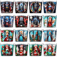 Load image into Gallery viewer, 148 Christmas Cartoon Paper Art Tumbler Wrap Bundle Jpg
