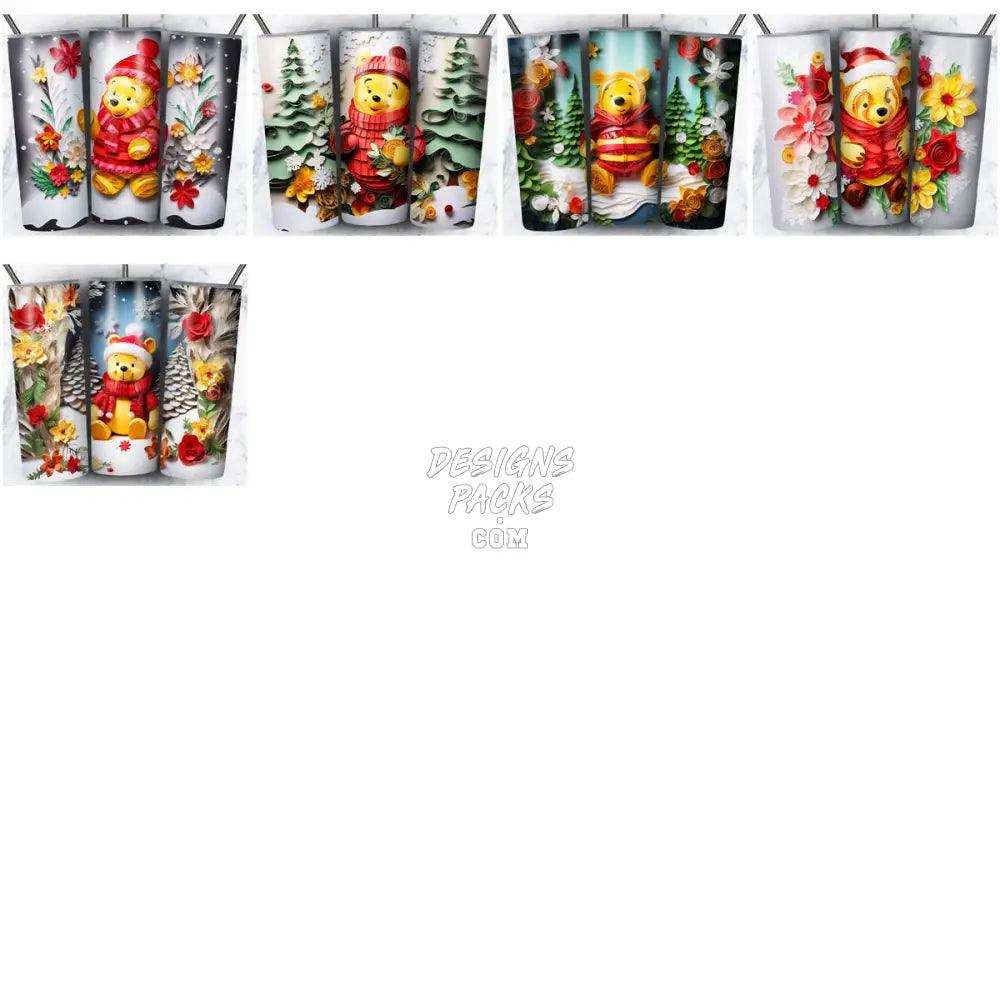 148 Christmas Cartoon Paper Art Tumbler Wrap Bundle Jpg