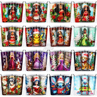 Load image into Gallery viewer, 148 Christmas Cartoon Paper Art Tumbler Wrap Bundle Jpg
