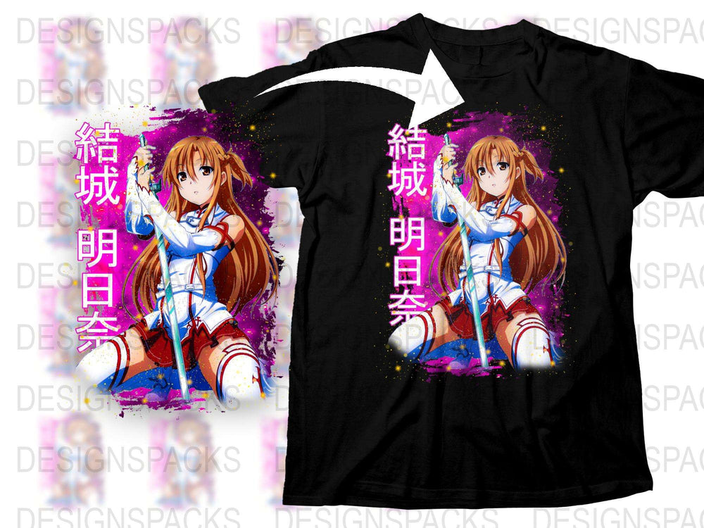 Anime Girl T-Shirt, Colorful Manga Graphic Tee, Vibrant Japanese Artwork, Casual Streetwear Style