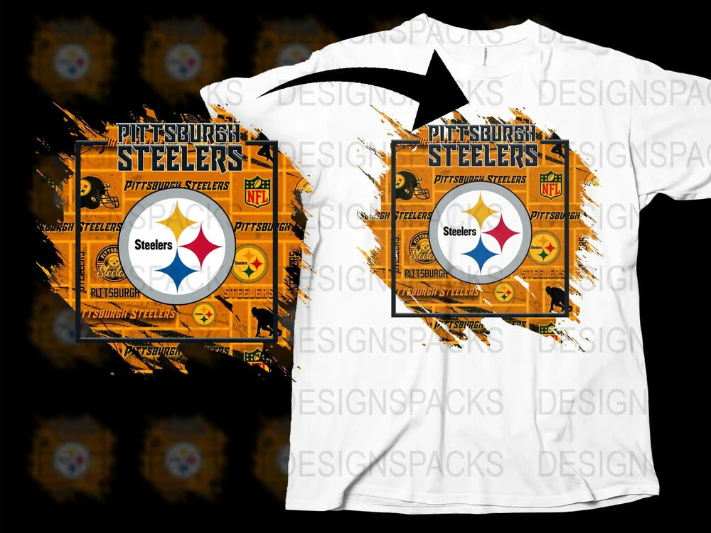Pittsburgh Steelers T-Shirt, NFL Fan Apparel, Rustic Vintage Style Logo, Unisex Football Tee