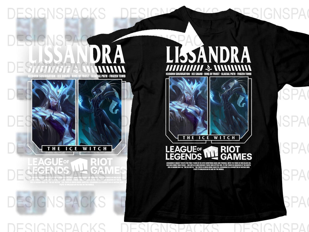 League of Legends Lissandra T-Shirt, Ice Witch Graphic Tee, Gamer Apparel, Fantasy Character Shirt, Cool Gaming Gift Idea