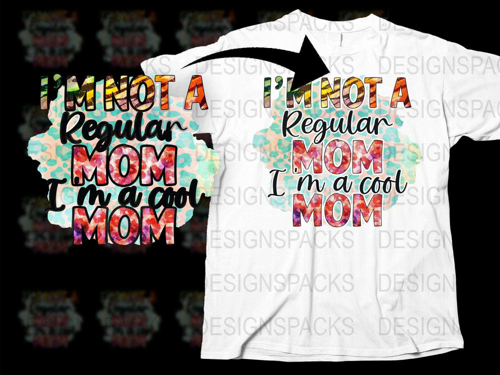 Cool Mom T-Shirt, Colorful Text Design, Mother's Day Gift, Fun Mom Tee, Bright Typography, Casual Women's Fashion Shirt