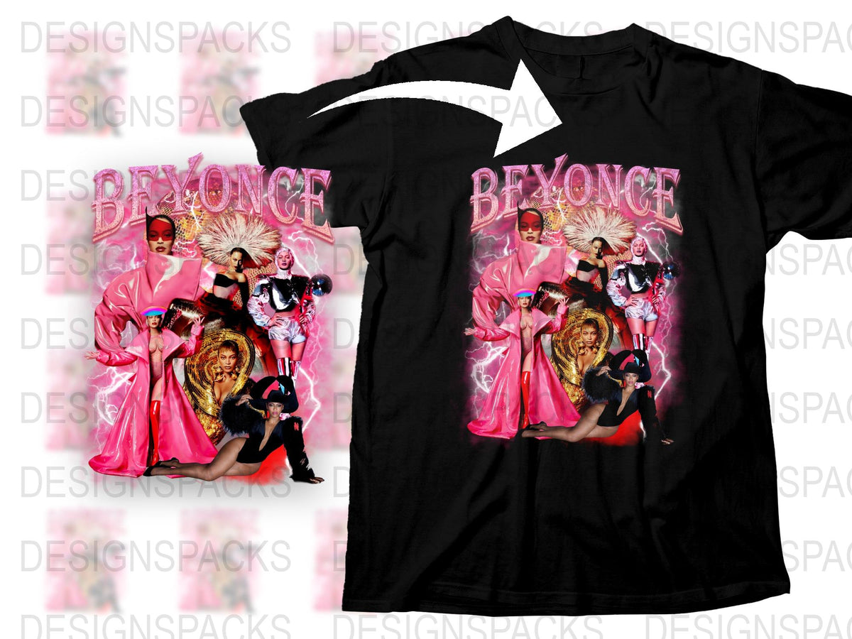 Black T-Shirt with Pink Feminine Superhero Graphic, Stylish Women's Casual Tee