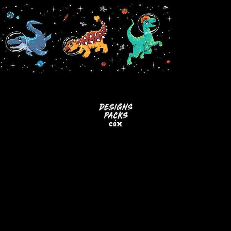 15 Cartoon Kids Space Dinosaurs Designs Bundle Png