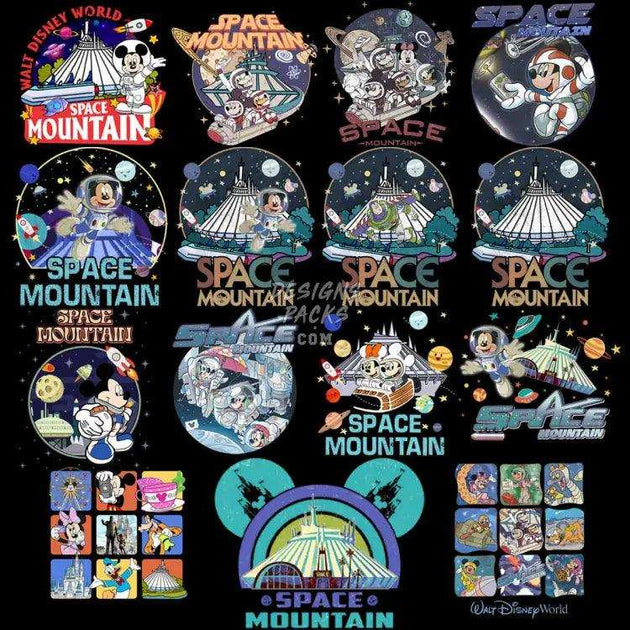 15 Cartoon Space Mouse Park Designs Bundle PNG