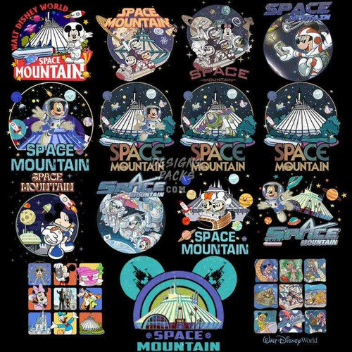15 Cartoon Space Mouse Park Designs Bundle Png