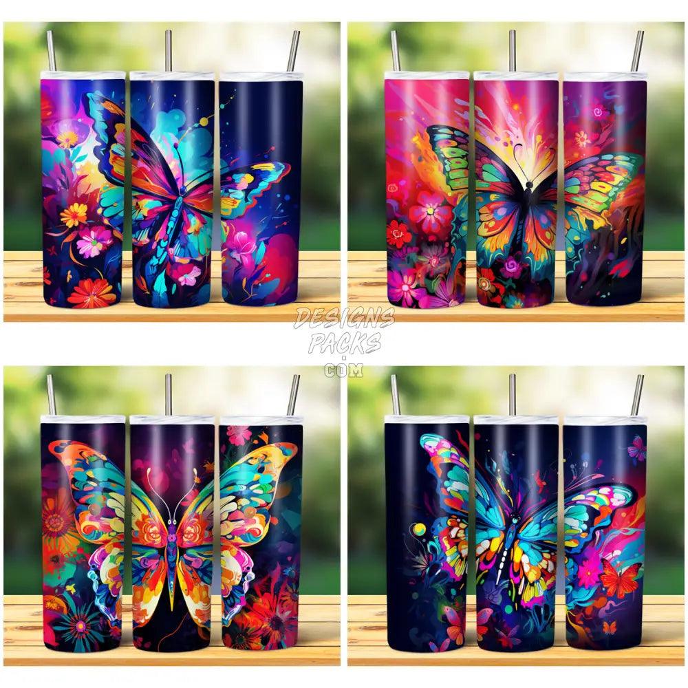 15 Colorful Butterfly Tumbler Wrap Bundle Jpg