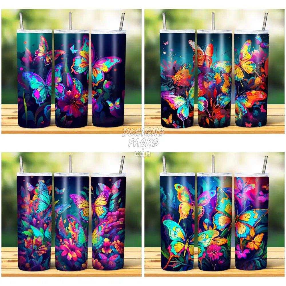 15 Colorful Butterfly Tumbler Wrap Bundle Jpg