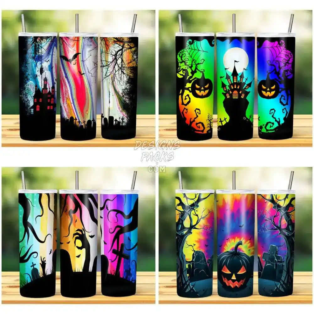 15 Colorful Halloween Tumbler Wrap Bundle Jpg