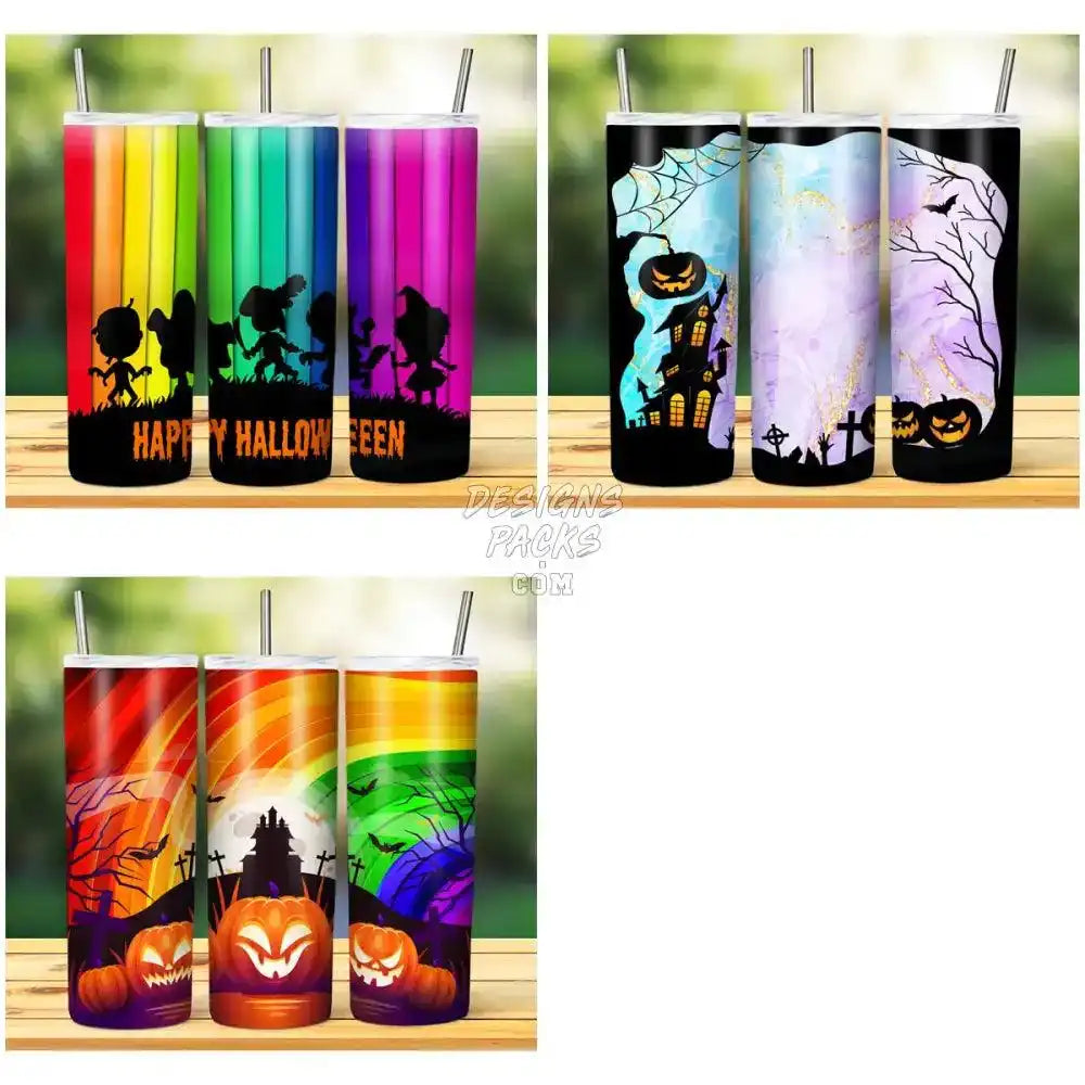 15 Colorful Halloween Tumbler Wrap Bundle Jpg