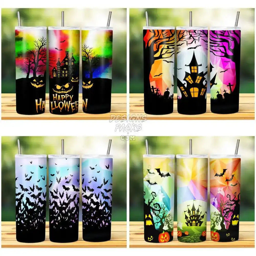 15 Colorful Halloween Tumbler Wrap Bundle Jpg