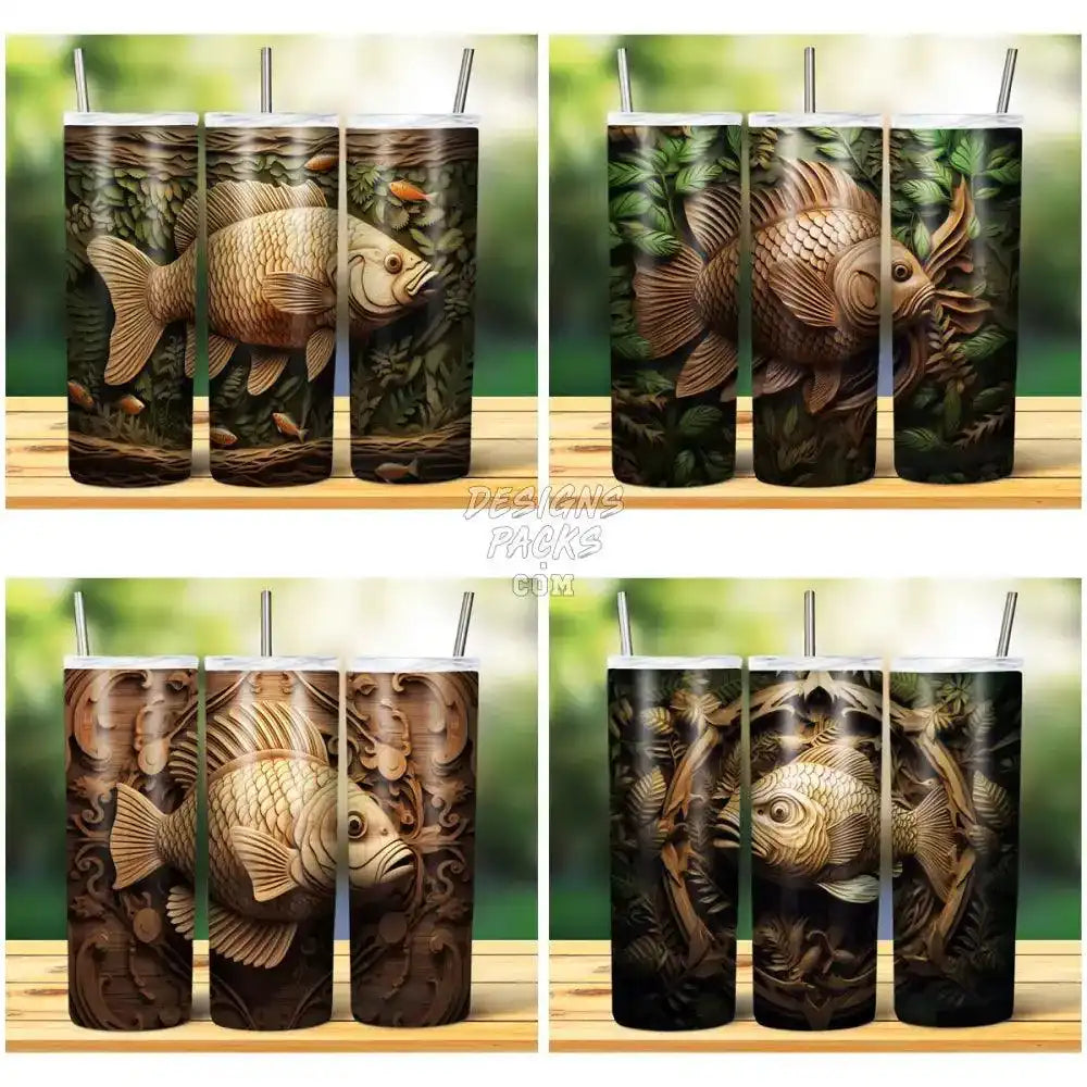 15 Fish Engraved Tumbler Wrap Bundle Jpg