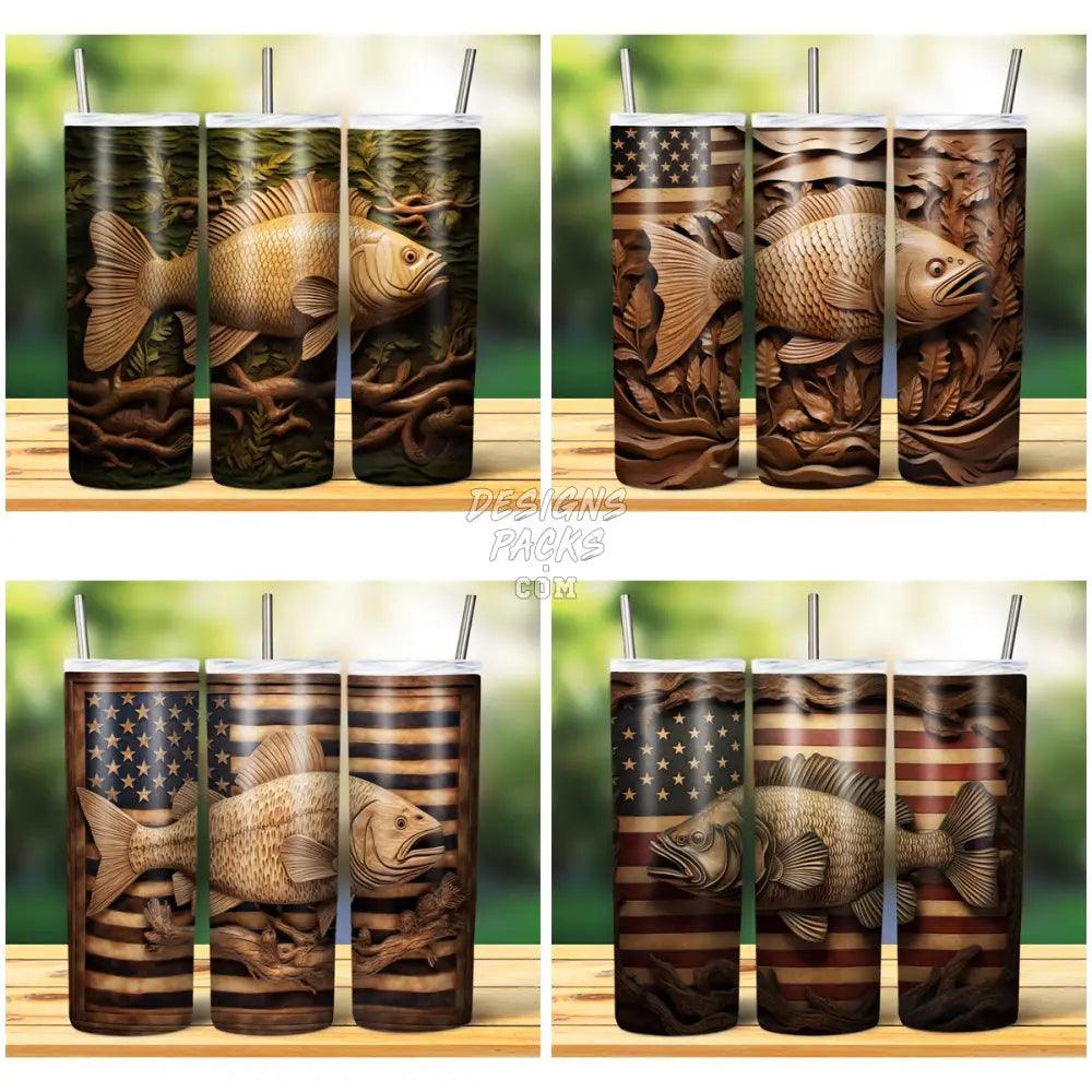 15 Fish Engraved Tumbler Wrap Bundle Jpg