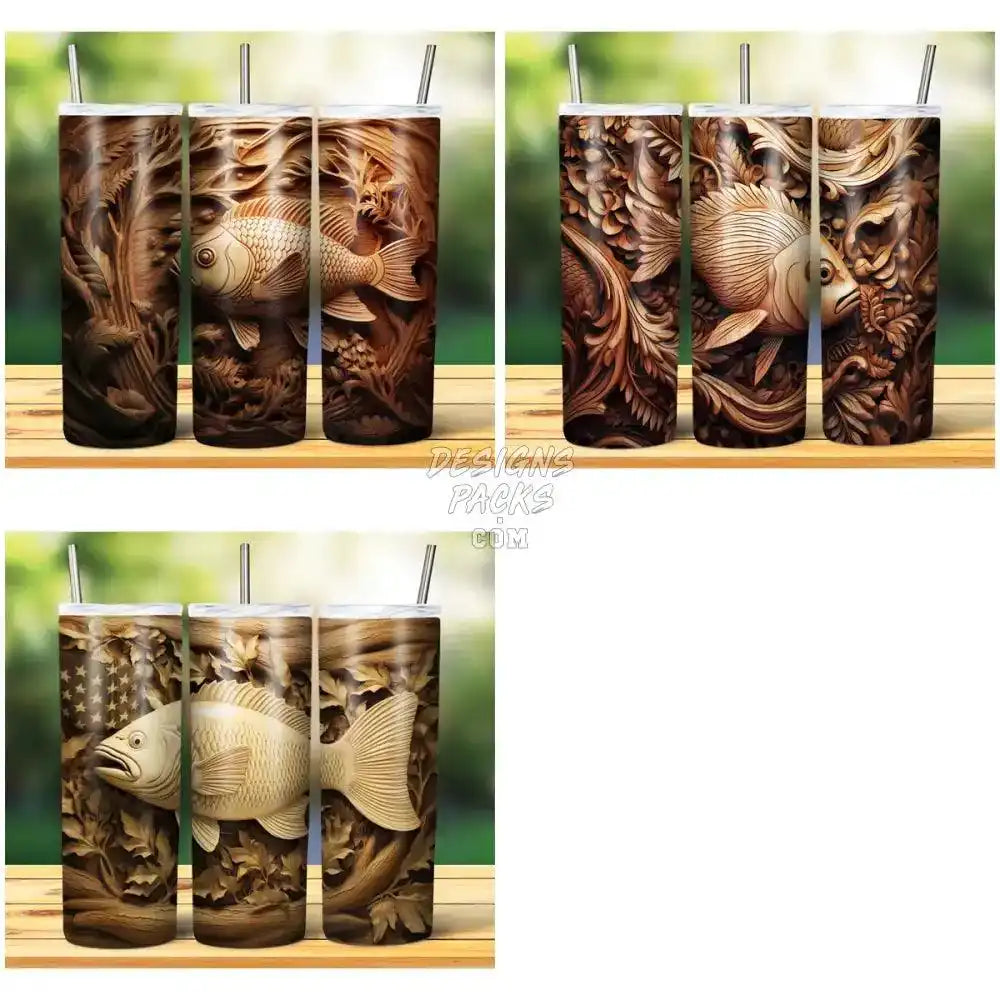 15 Fish Engraved Tumbler Wrap Bundle Jpg