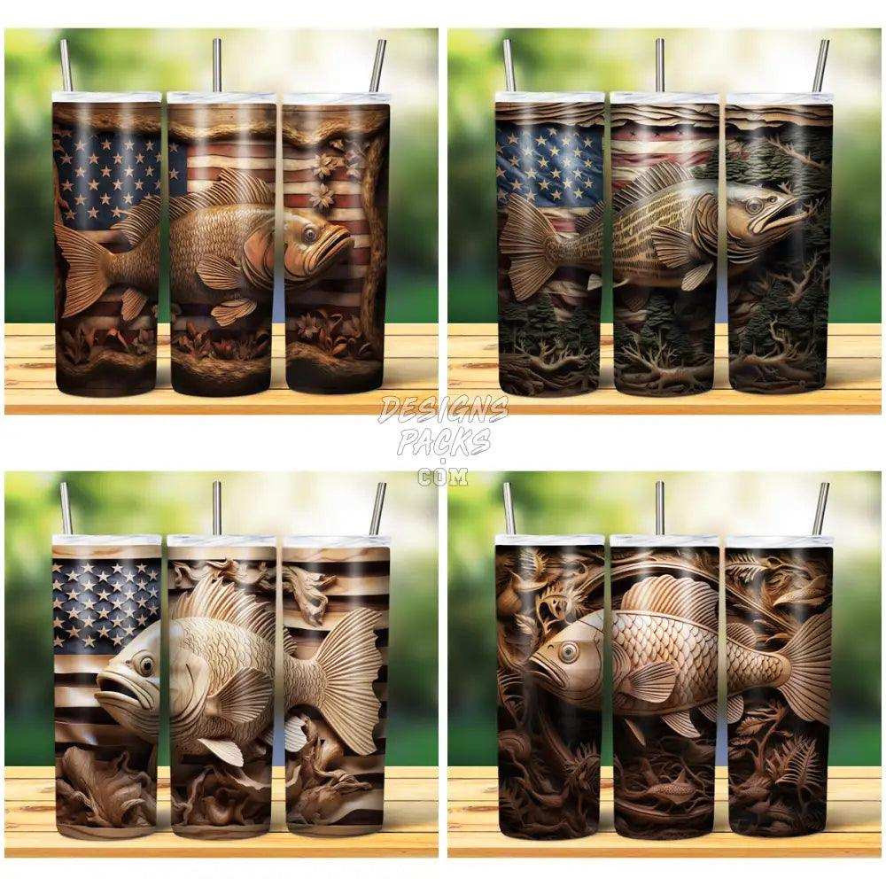 15 Fish Engraved Tumbler Wrap Bundle Jpg