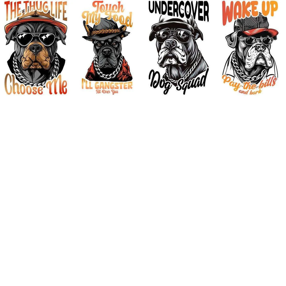 15 Gangster Dogs Designs Bundle PNG