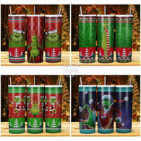 Load image into Gallery viewer, 15 Grinch Knitted Christmas Tumbler Wrap Bundle Jpg
