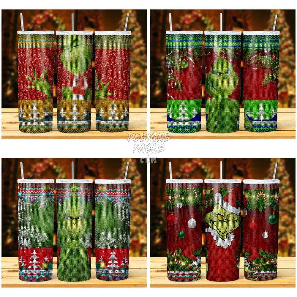 15 Grinch Knitted Christmas Tumbler Wrap Bundle Jpg