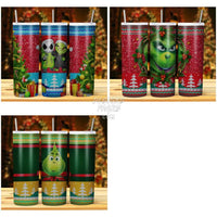 Load image into Gallery viewer, 15 Grinch Knitted Christmas Tumbler Wrap Bundle Jpg
