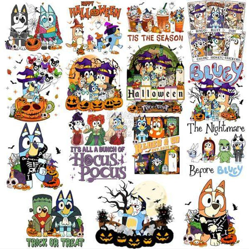15 Halloween Kids Dogs Cartoon Designs Bundle PNG designspacks