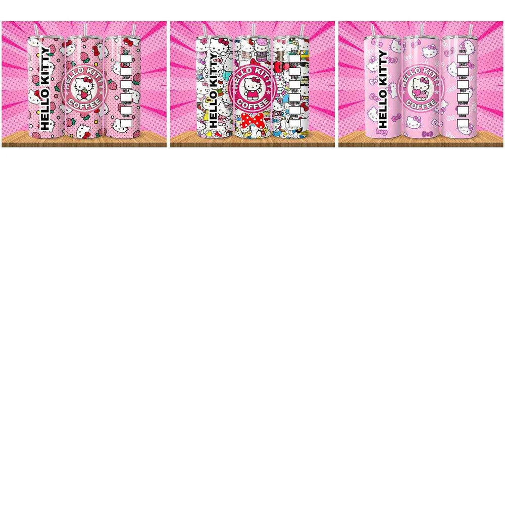 15 Hello kitty Coffee Tumbler Wrap Designs Bundle JPG