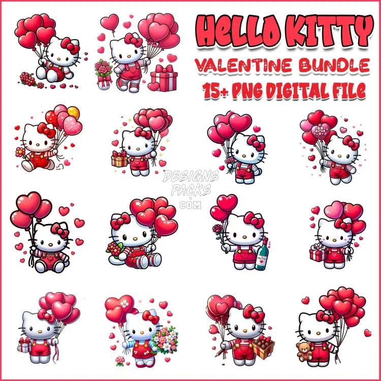 15 Hello Kitty Valentine Designs Bundle Png