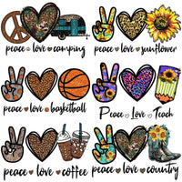 Load image into Gallery viewer, 15 Peace Love Glitter Style Designs Bundle PNG
